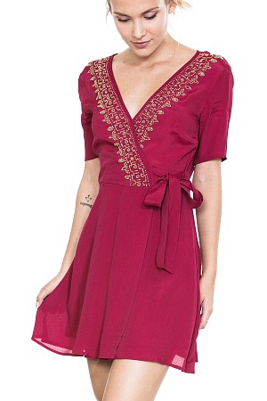 SHORT SLEEVE GOLD EMBROIDERY W ...